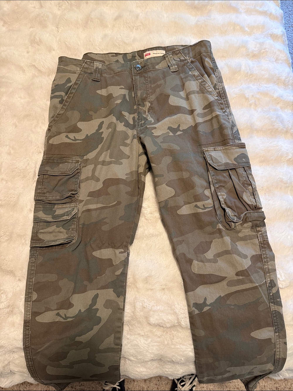 Men's Wrangler Camo Cargo Pants - Green Camo